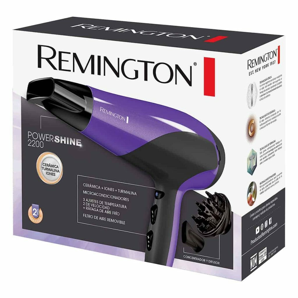 Secador Remington Power Shine D Negro Morado Omicron