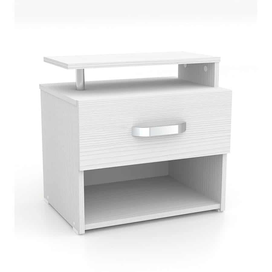 Overstock LYKE Home - Mesita de noche blanca con 1 cajón/1 puerta