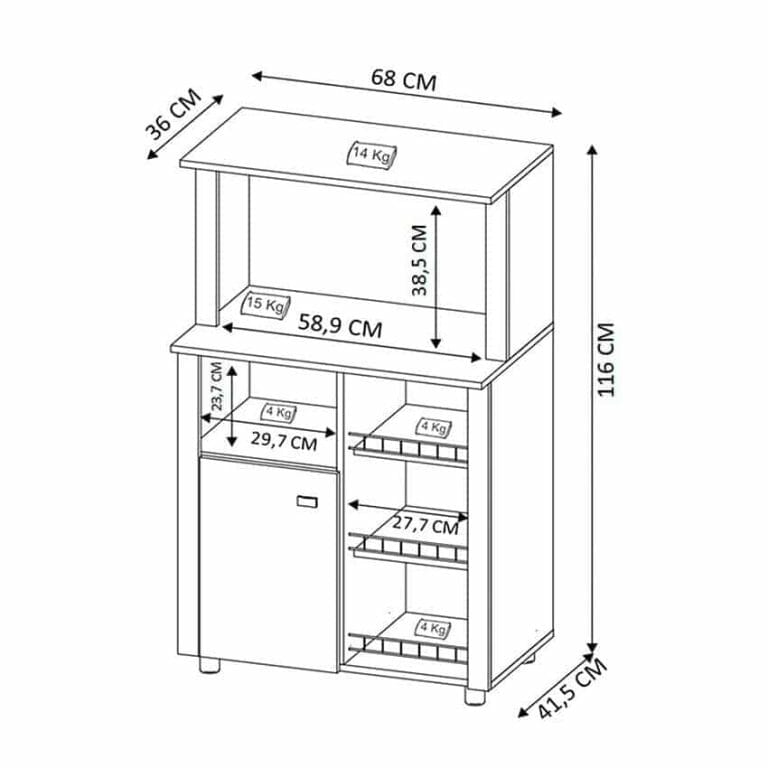 Mueble auxiliar de cocina Burgos Blanco- Muebles 2020 - OMICRON