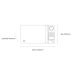 Un diagrama que muestra las dimensiones de un horno microondas Horno Microondas con Air Fryer de 31 Litros Inox Espejo GE - MGE11XAF.