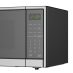 Un Horno Microondas con Air Fryer de 31 Litros Inox Espejo GE - MGE11XAF con un reloj.