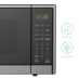 Un Horno Microondas con Air Fryer de 31 Litros Inox Espejo GE - MGE11XAF con un reloj.