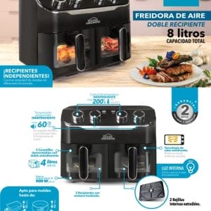 Freidora Aire 8 Litros da aereo ltd es una empresa pionera que se especializa en la producción de electrodomésticos de cocina de alta calidad. Con su tecnología innovadora y su compromiso con la satisfacción del cliente, han desarrollado la revolucionaria Freidora Duo.