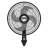 Ventilador Turbo Power Pared Negro 18" en una pared blanca.