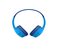 Un par de auriculares Belkin SoundForm Mini - Auriculares con diadema con micro - en oreja sobre un fondo blanco.