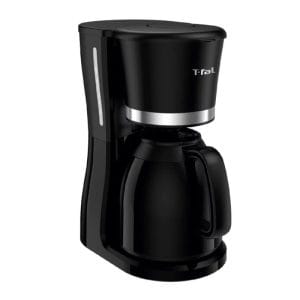 Cafetera TEFAL Cool Touch 10 Tazas Cafetera negra con jarra de cristal.