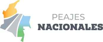 Logotipo con un mapa estilizado de Colombia en amarillo, gris, azul y verde, junto al texto "PEAJES NACIONALES" en letras grises, que representa a Equipos Industriales.